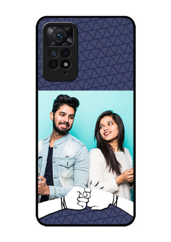 Redmi Note 11 Pro 5G Photo Printing on Glass Case - with Best Friends Design