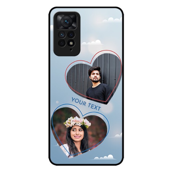 Redmi Note 11 Pro 5G Custom Glass Mobile Case - Blue Color Couple Design Redmi Note 11 Pro 5G Custom Glass Mobile Case - Blue Color Couple Design