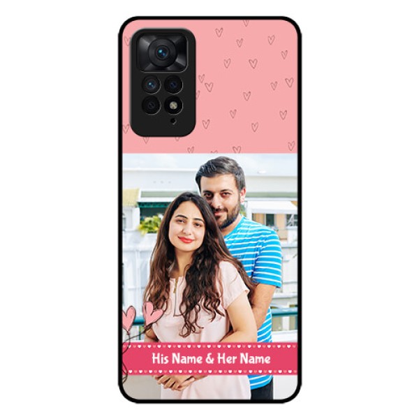 Redmi Note 11 Pro 5G Personalized Glass Phone Case - Love Design Peach Color Redmi Note 11 Pro 5G Personalized Glass Phone Case - Love Design Peach Color