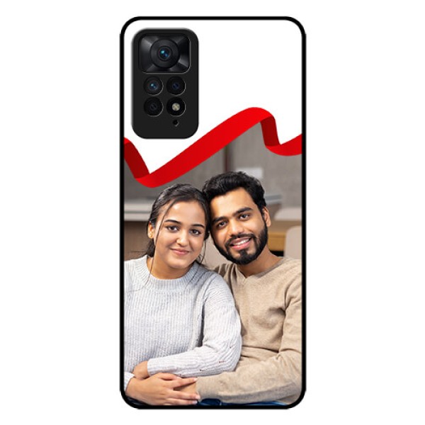 Redmi Note 11 Pro 5G Photo Printing on Glass Case - Red Ribbon Frame Design