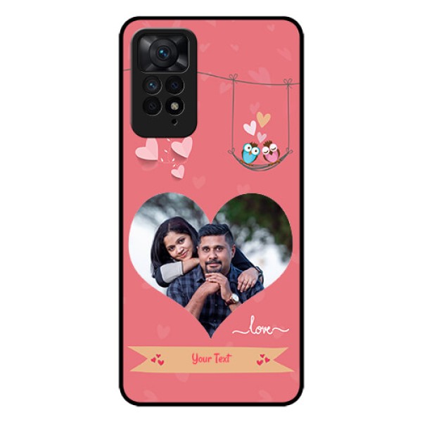 Redmi Note 11 Pro 5G Personalized Glass Phone Case - Peach Color Love Design Redmi Note 11 Pro 5G Personalized Glass Phone Case - Peach Color Love Design