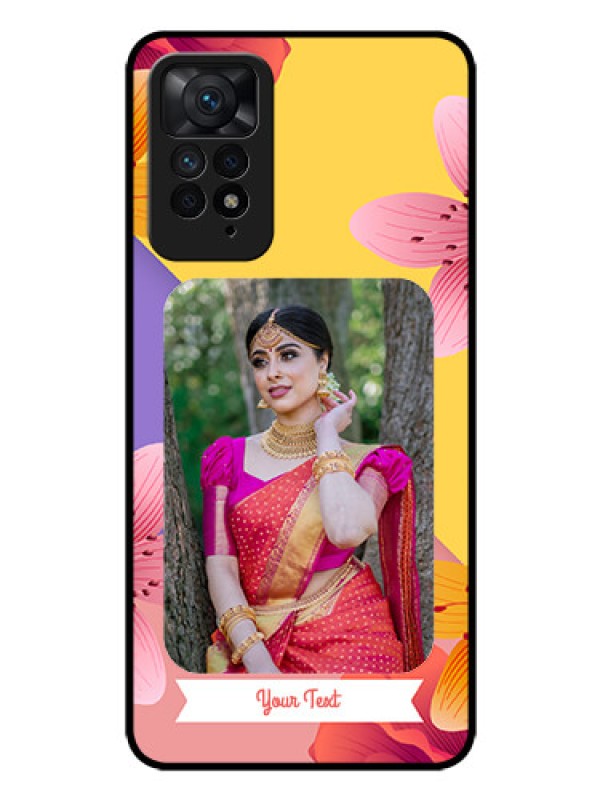 Custom Redmi Note 11 Pro 5G Custom Glass Mobile Case - 3 Image With Vintage Floral Design