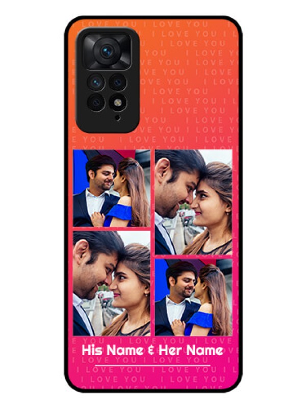 Custom Redmi Note 11 Pro 5G Custom Glass Phone Case - I Love You Pink Design