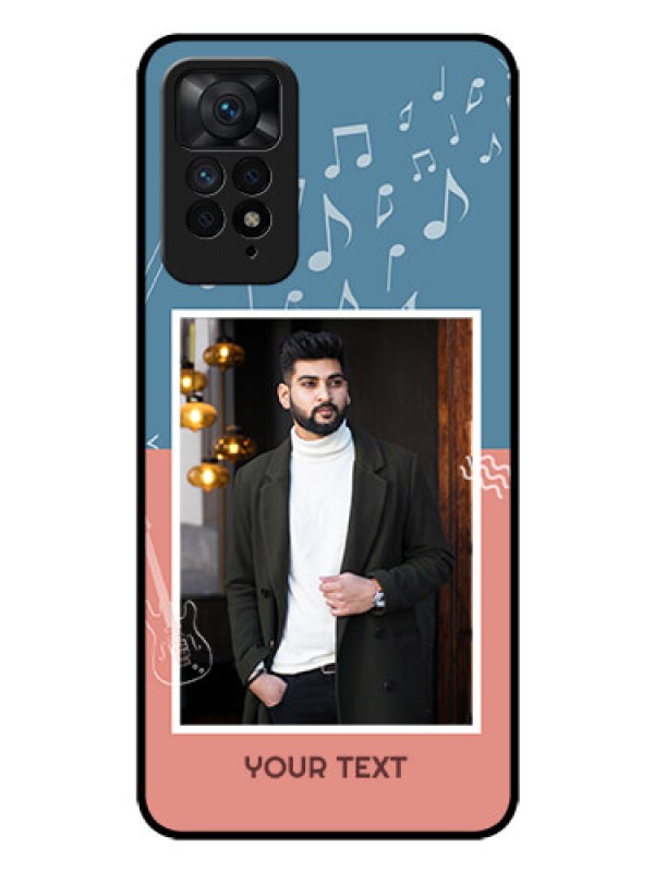 Custom Redmi Note 11 Pro 5G Photo Printing on Glass Case - with Color Musical Note Design