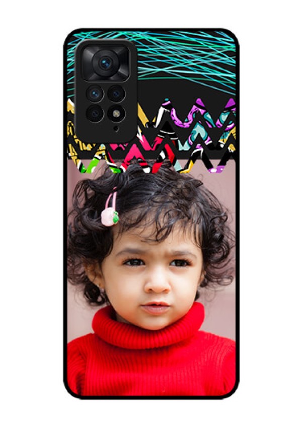 Redmi Note 11 Pro 5G Personalized Glass Phone Case - Neon Abstract Design