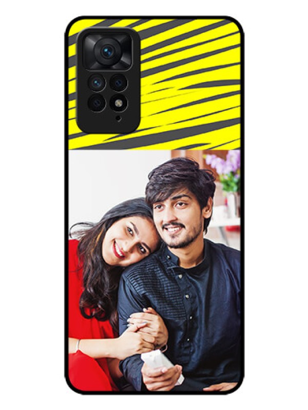 Custom Redmi Note 11 Pro 5G Photo Printing on Glass Case - Yellow Abstract Design