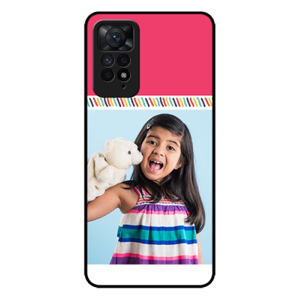 Redmi Note 11 Pro 5G Personalized Glass Phone Case - Line art design
