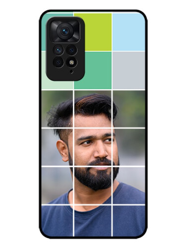 Custom Redmi Note 11 Pro 5G Photo Printing on Glass Case - with white box pattern