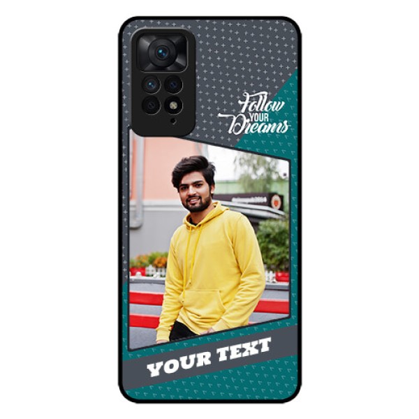 Redmi Note 11 Pro 5G Personalized Glass Phone Case - Background Pattern Design with Quote Redmi Note 11 Pro 5G Personalized Glass Phone Case - Background Pattern Design with Quote