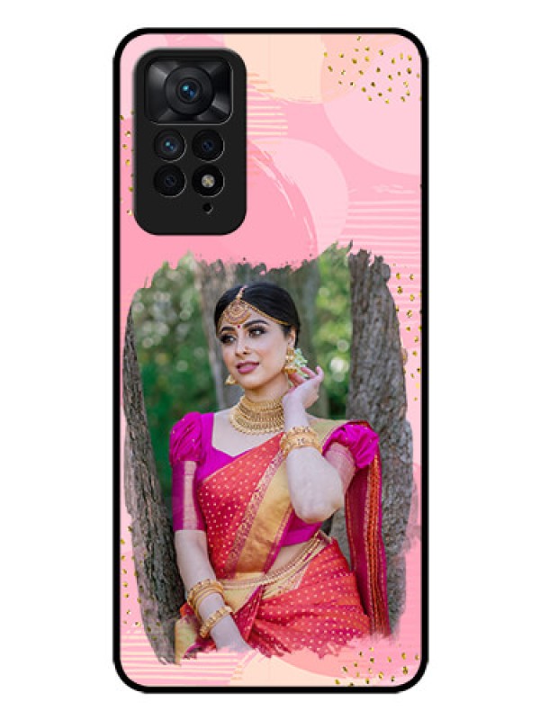 Custom Redmi Note 11 Pro 5G Personalized Glass Phone Case - Gold Glitter Splash Design