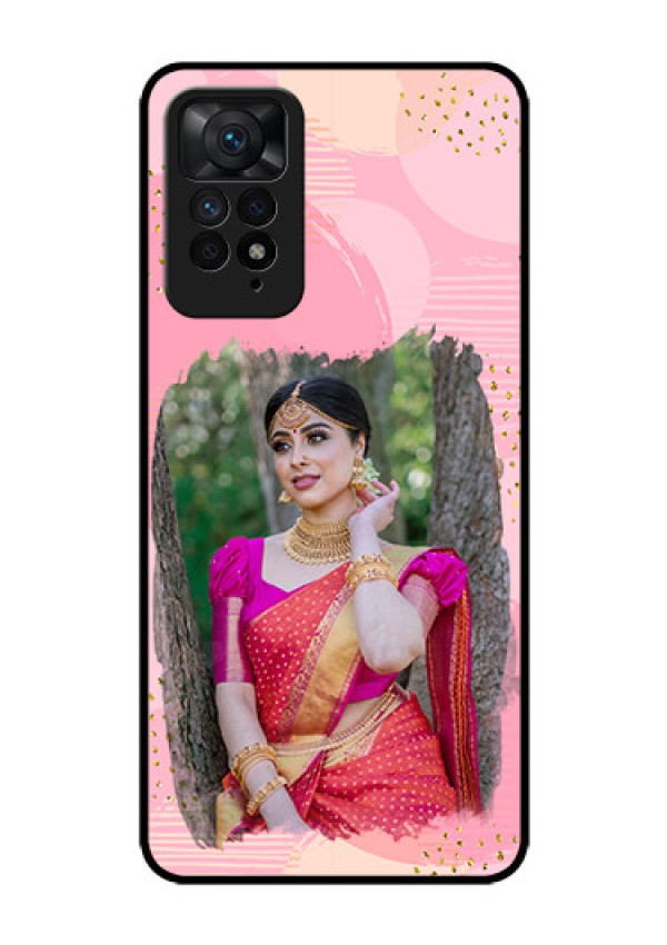 Redmi Note 11 Pro 5G Personalized Glass Phone Case - Gold Glitter Splash Design