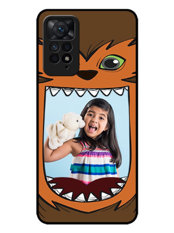 Custom Redmi Note 11 Pro 5G Photo Printing on Glass Case - Owl Monster Back Case Design