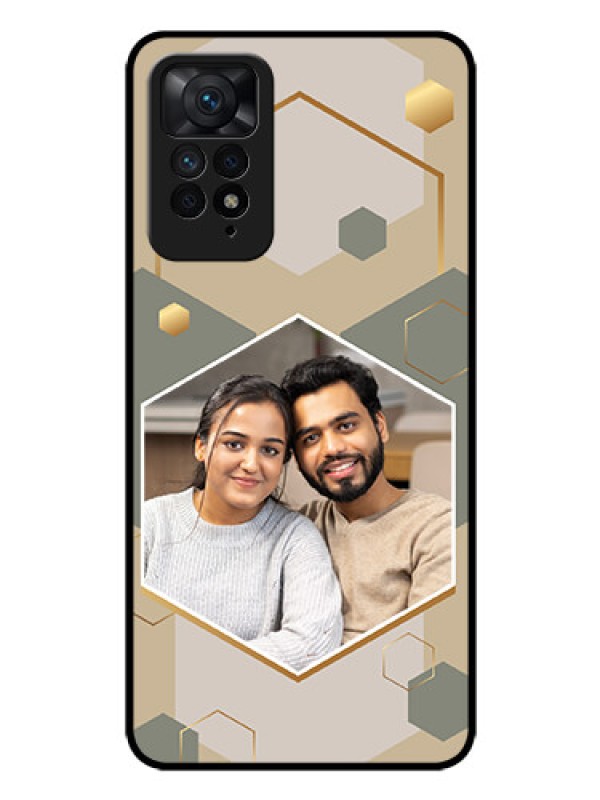 Custom Xiaomi Redmi Note 11 Pro 5G Photo Printing on Glass Case - Stylish Hexagon Pattern Design