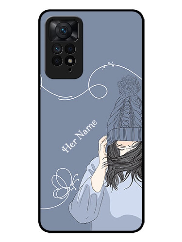 Custom Xiaomi Redmi Note 11 Pro 5G Custom Glass Mobile Case - Girl in winter outfit Design