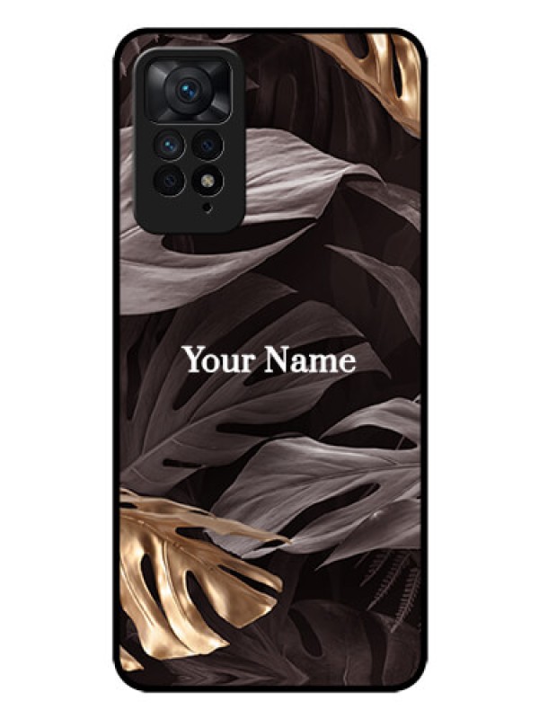 Custom Xiaomi Redmi Note 11 Pro 5G Personalised Glass Phone Case - Wild Leaves digital paint Design