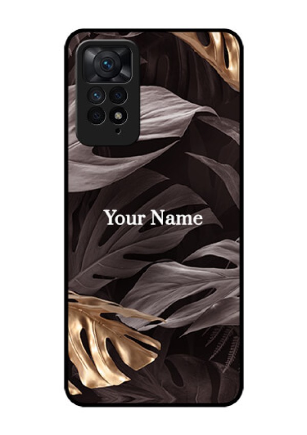 Xiaomi Redmi Note 11 Pro 5G Personalised Glass Phone Case - Wild Leaves digital paint Design