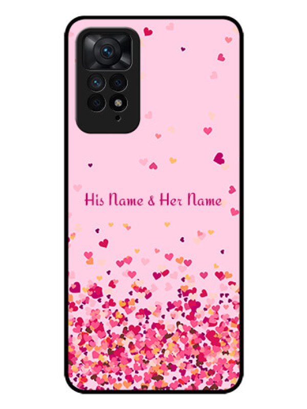 Custom Xiaomi Redmi Note 11 Pro 5G Photo Printing on Glass Case - Floating Hearts Design