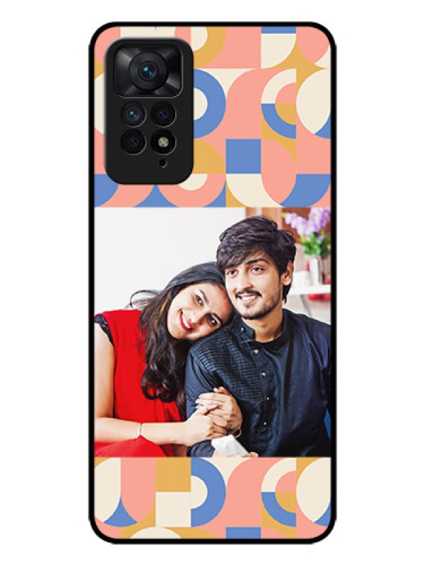 Custom Xiaomi Redmi Note 11 Pro 5G Photo Printing on Glass Case - Semi-circle Maze Pattern Design