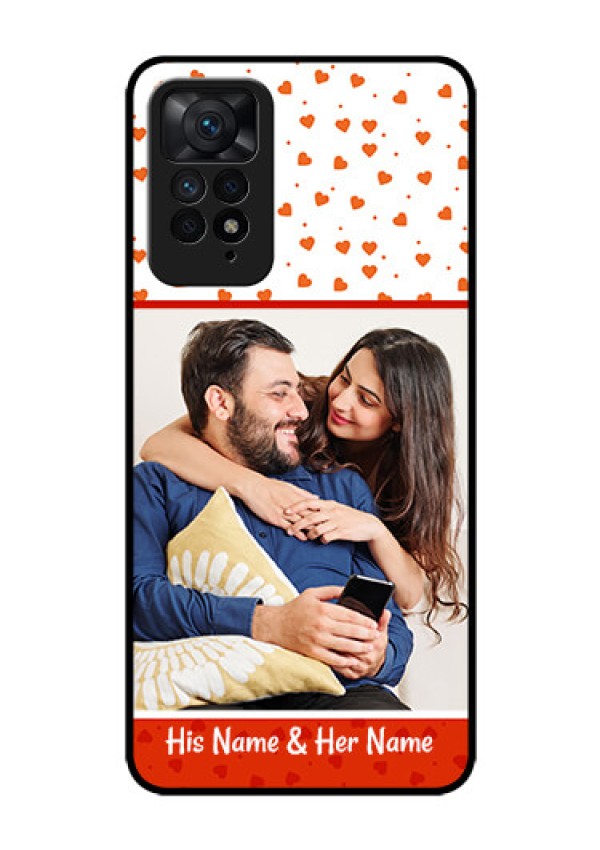 Redmi Note 11 Pro Plus 5G Custom Glass Phone Case - Orange Love Symbol Design