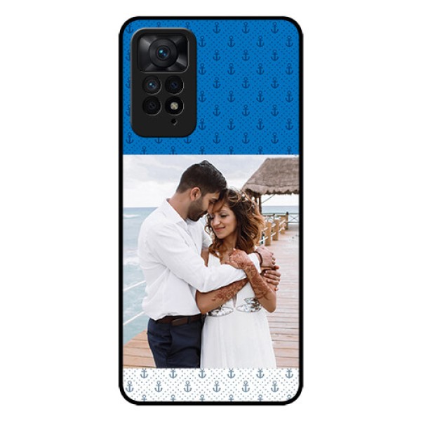 Redmi Note 11 Pro Plus 5G Photo Printing on Glass Case - Blue Anchors Design Redmi Note 11 Pro Plus 5G Photo Printing on Glass Case - Blue Anchors Design