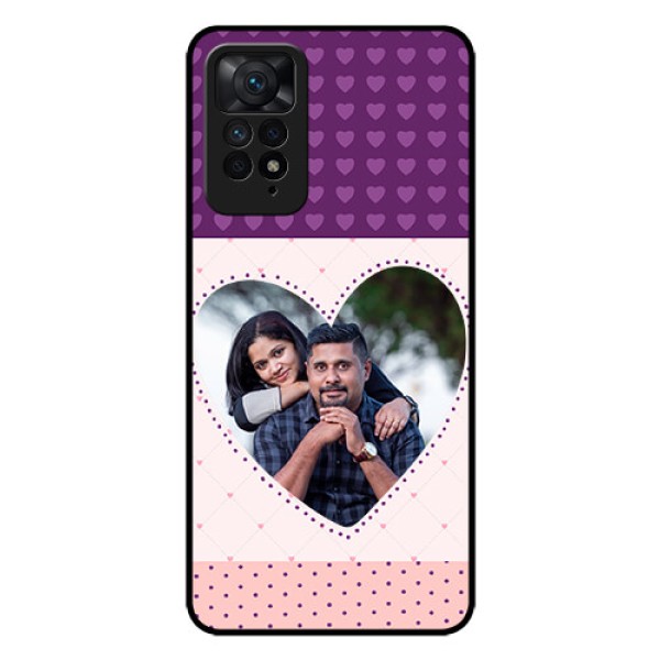 Redmi Note 11 Pro Plus 5G Custom Glass Phone Case - Violet Love Dots Design