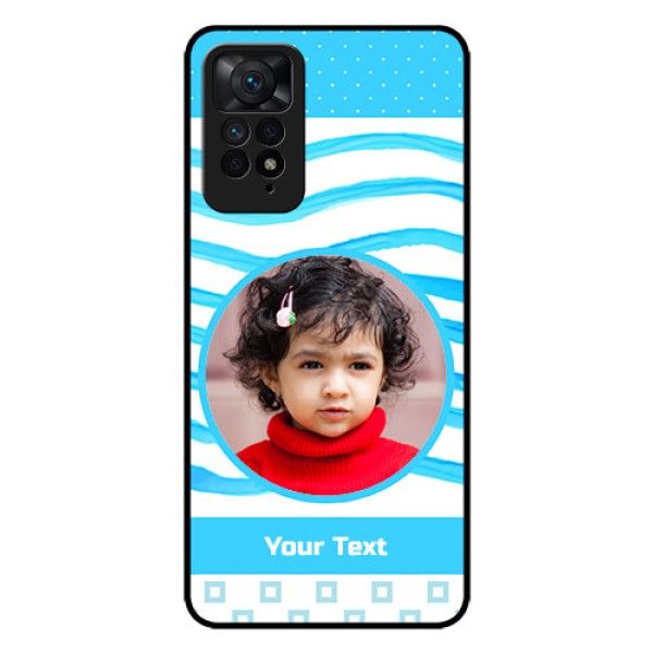 Redmi Note 11 Pro Plus 5G Custom Glass Phone Case - Simple Blue Case Design