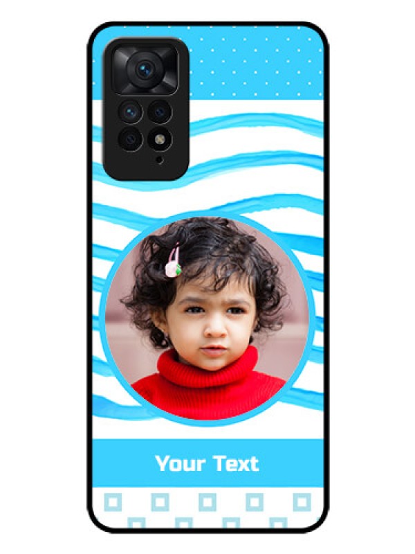 Custom Redmi Note 11 Pro Plus 5G Custom Glass Phone Case - Simple Blue Case Design