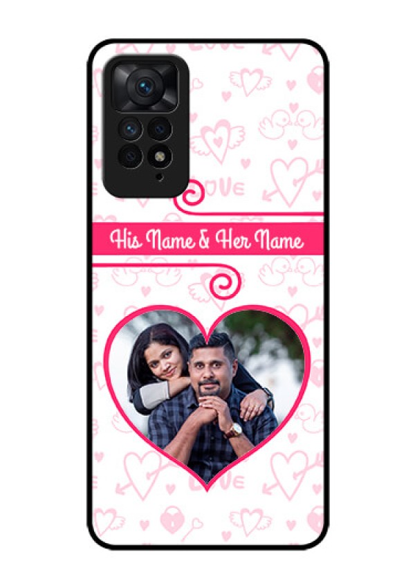Redmi Note 11 Pro Plus 5G Personalized Glass Phone Case - Heart Shape Love Design
