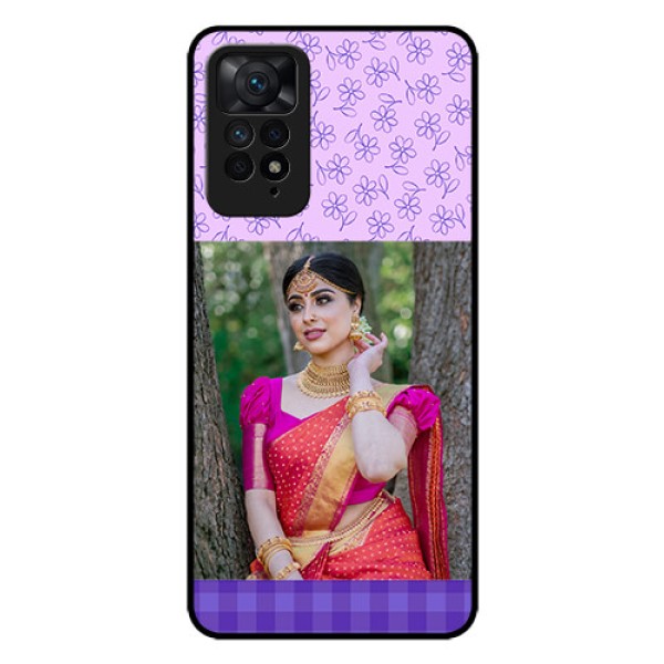Redmi Note 11 Pro Plus 5G Custom Glass Phone Case - Purple Floral Design Redmi Note 11 Pro Plus 5G Custom Glass Phone Case - Purple Floral Design