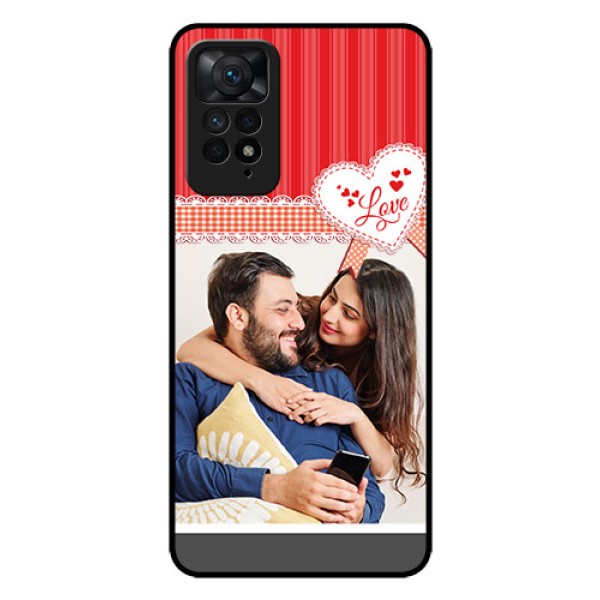 Redmi Note 11 Pro Plus 5G Custom Glass Mobile Case - Red Love Pattern Design
