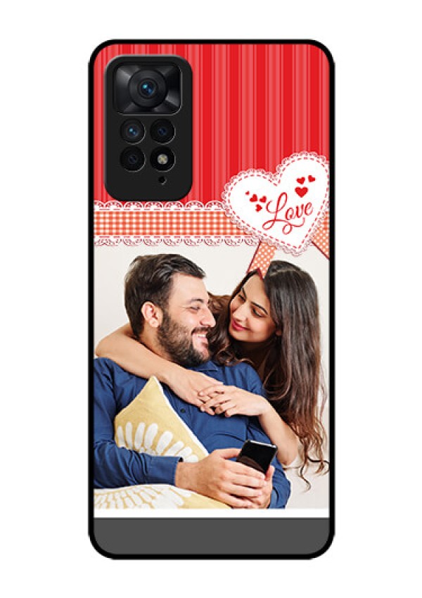 Redmi Note 11 Pro Plus 5G Custom Glass Mobile Case - Red Love Pattern Design