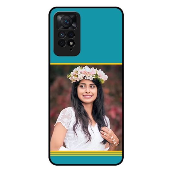 Redmi Note 11 Pro Plus 5G Custom Glass Phone Case - Yellow & Blue Design