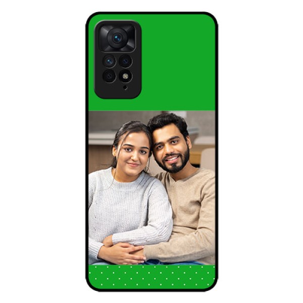 Redmi Note 11 Pro Plus 5G Personalized Glass Phone Case - Green Pattern Design