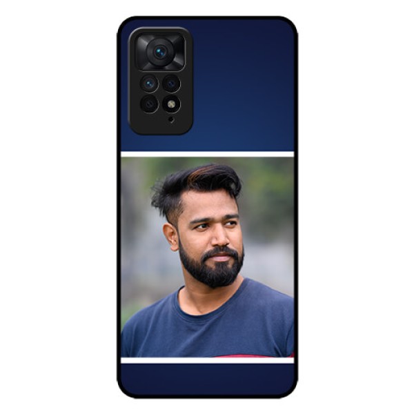 Redmi Note 11 Pro Plus 5G Personalized Glass Phone Case - Simple Royal Blue Design Redmi Note 11 Pro Plus 5G Personalized Glass Phone Case - Simple Royal Blue Design