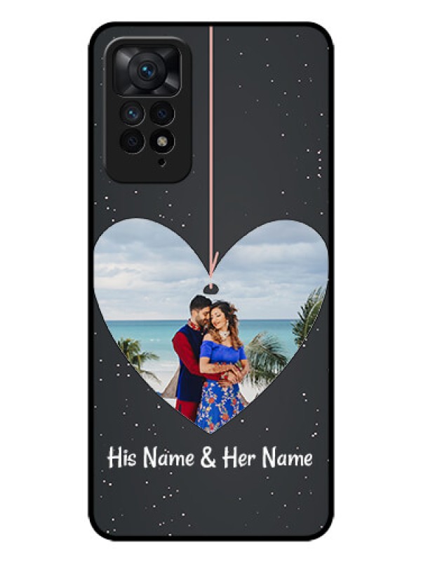 Custom Redmi Note 11 Pro Plus 5G Custom Glass Phone Case - Hanging Heart Design