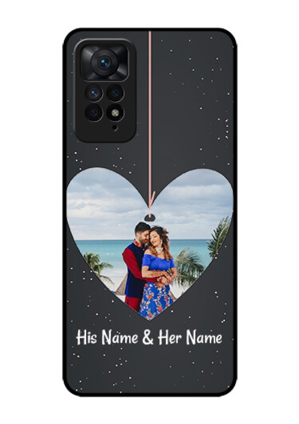 Redmi Note 11 Pro Plus 5G Custom Glass Phone Case - Hanging Heart Design