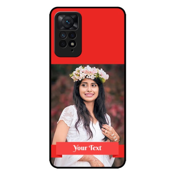 Redmi Note 11 Pro Plus 5G Custom Glass Phone Case - Simple Red Color Design