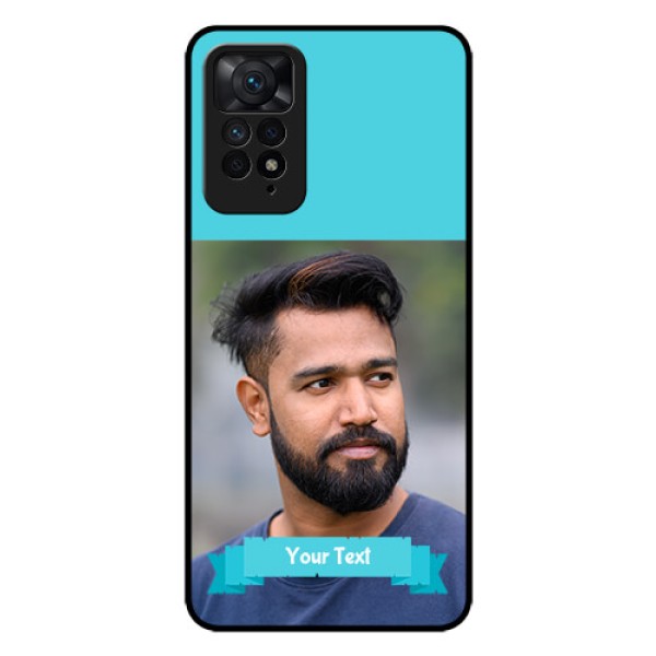 Redmi Note 11 Pro Plus 5G Personalized Glass Phone Case - Simple Blue Color Design Redmi Note 11 Pro Plus 5G Personalized Glass Phone Case - Simple Blue Color Design