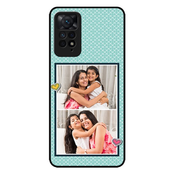 Redmi Note 11 Pro Plus 5G Custom Glass Phone Case - 2 Image Holder with Pattern Design
