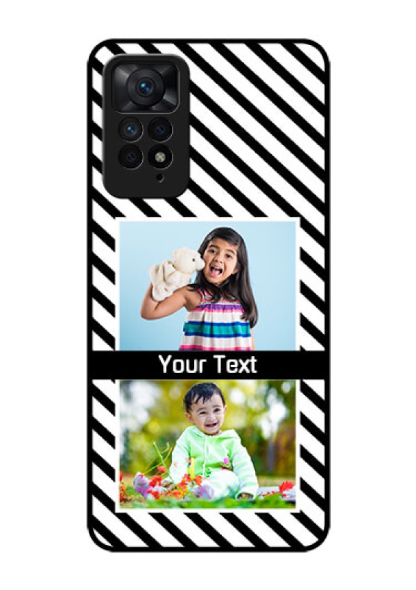 Redmi Note 11 Pro Plus 5G Photo Printing on Glass Case - Black And White Stripes Design