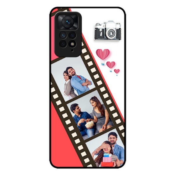 Redmi Note 11 Pro Plus 5G Personalized Glass Phone Case - 3 Image Holder with Film Reel Redmi Note 11 Pro Plus 5G Personalized Glass Phone Case - 3 Image Holder with Film Reel