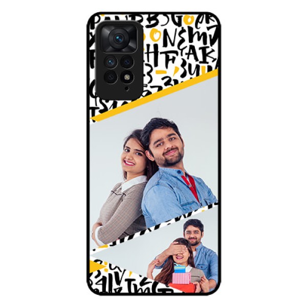 Redmi Note 11 Pro Plus 5G Custom Glass Mobile Case - Letters Pattern Design