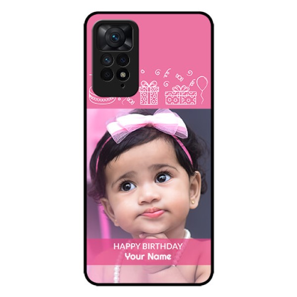 Redmi Note 11 Pro Plus 5G Photo Printing on Glass Case - with Birthday Line Art Design Redmi Note 11 Pro Plus 5G Photo Printing on Glass Case - with Birthday Line Art Design