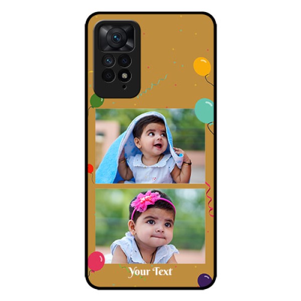 Redmi Note 11 Pro Plus 5G Personalized Glass Phone Case - Image Holder with Birthday Celebrations Design
