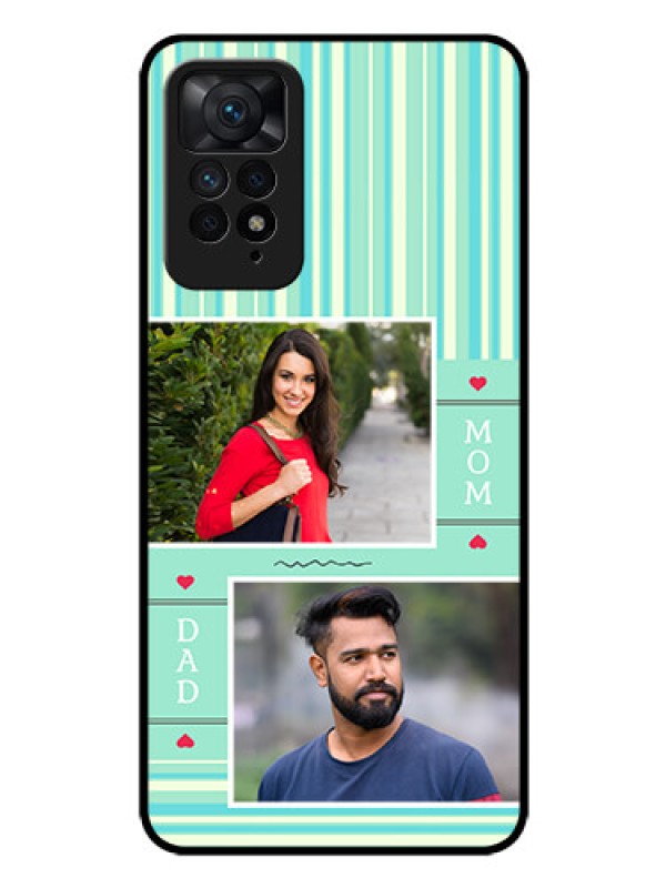 Custom Redmi Note 11 Pro Plus 5G Custom Glass Phone Case - Mom & Dad Pic Design
