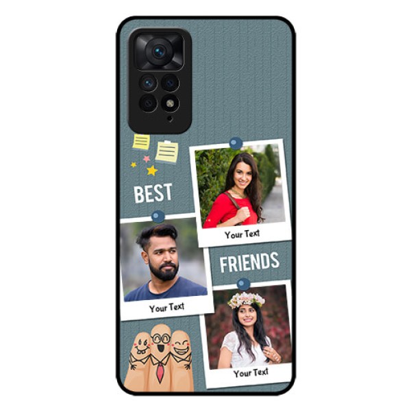 Redmi Note 11 Pro Plus 5G Personalized Glass Phone Case - Sticky Frames and Friendship Design Redmi Note 11 Pro Plus 5G Personalized Glass Phone Case - Sticky Frames and Friendship Design