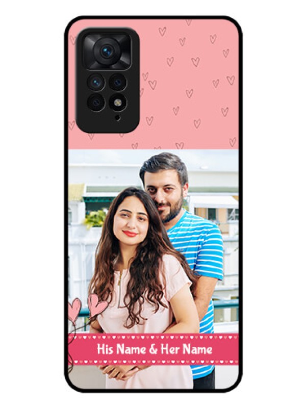 Custom Redmi Note 11 Pro Plus 5G Personalized Glass Phone Case - Love Design Peach Color