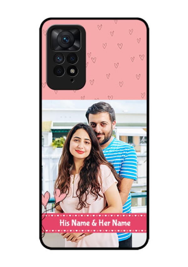 Redmi Note 11 Pro Plus 5G Personalized Glass Phone Case - Love Design Peach Color