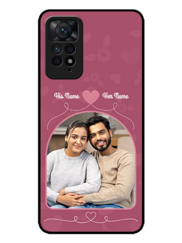 Custom Redmi Note 11 Pro Plus 5G Photo Printing on Glass Case - Love Floral Design