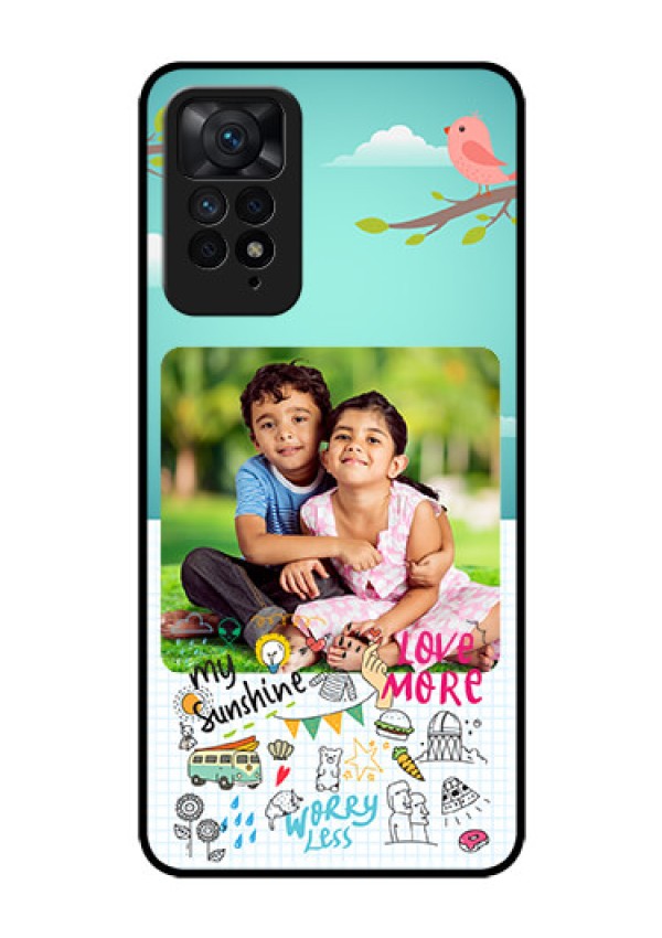 Redmi Note 11 Pro Plus 5G Photo Printing on Glass Case - Doodle love Design